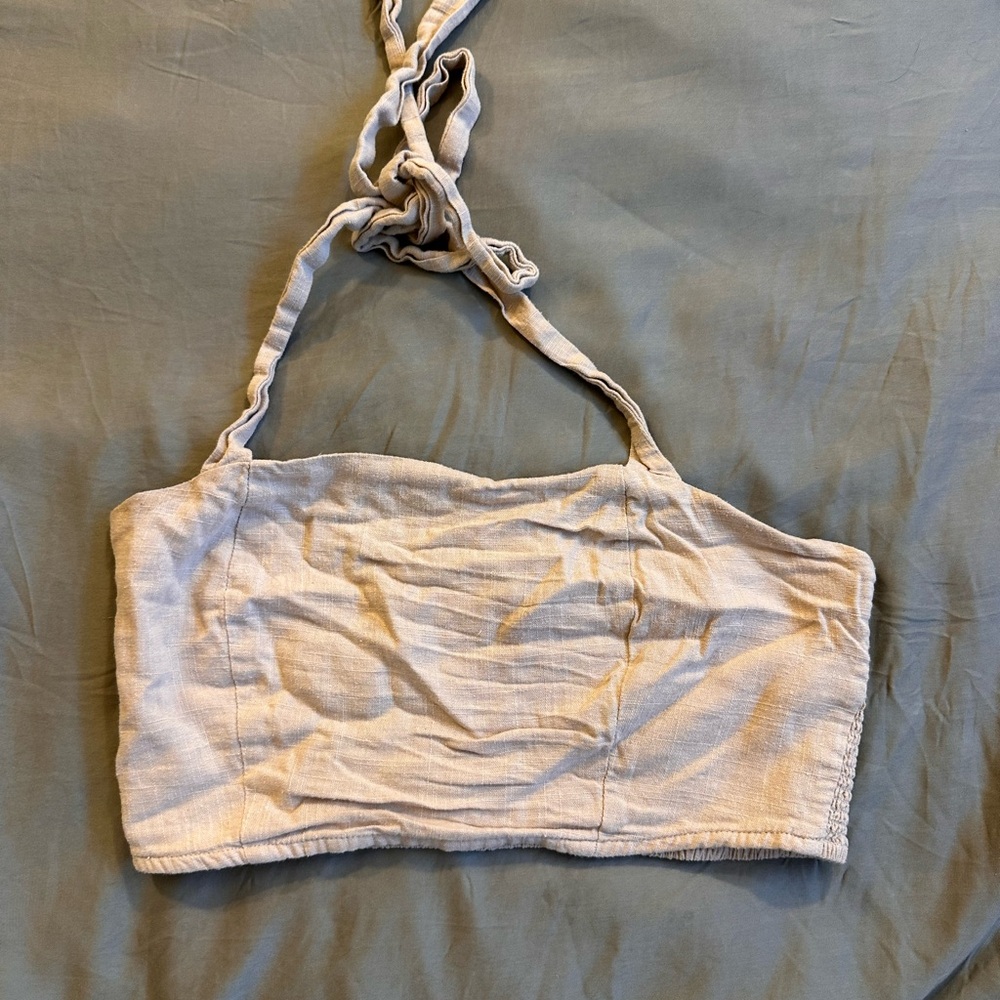 Lulu's Linen blend crop top